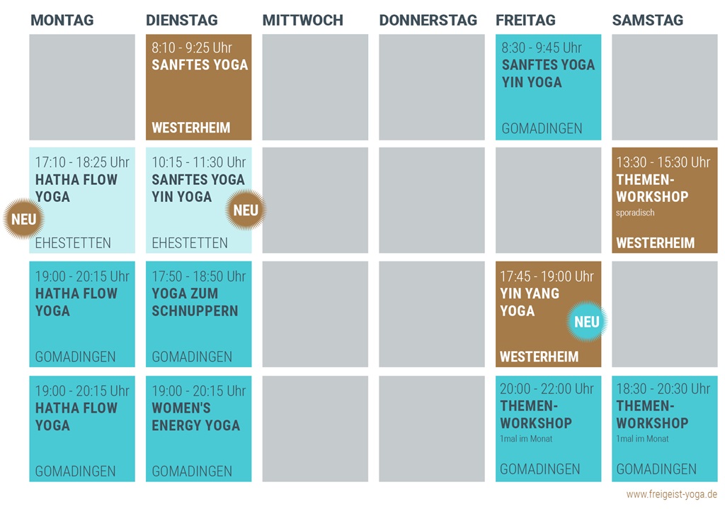 ​Yoga-Kursplan Herbst 2024 Gomadingen, Ehestetten und Westerheim